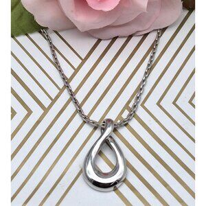 Silver Tone 22" Sarah Coventry Chain Necklace & Lia Sophia Pendant